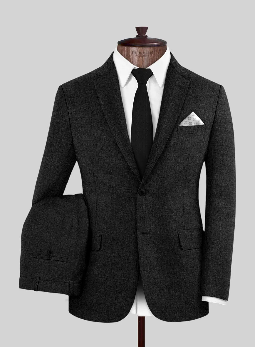 Napolean Stone Black Wool Suit