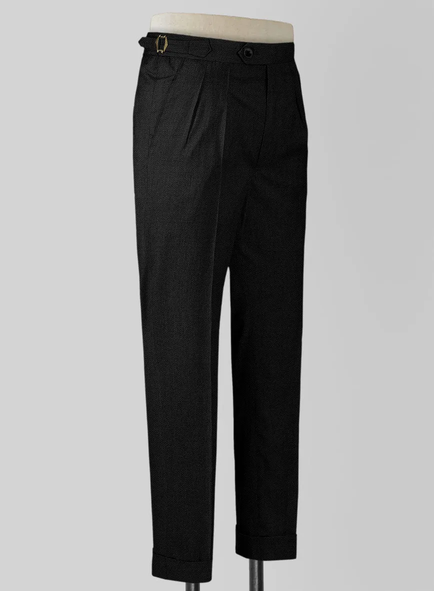 Napolean Stretch Black Highland Wool Trousers