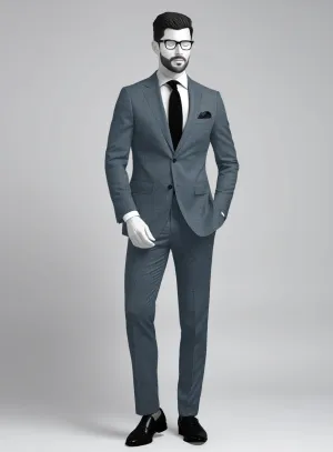 Napolean Stretch Pacific Blue Wool Suit