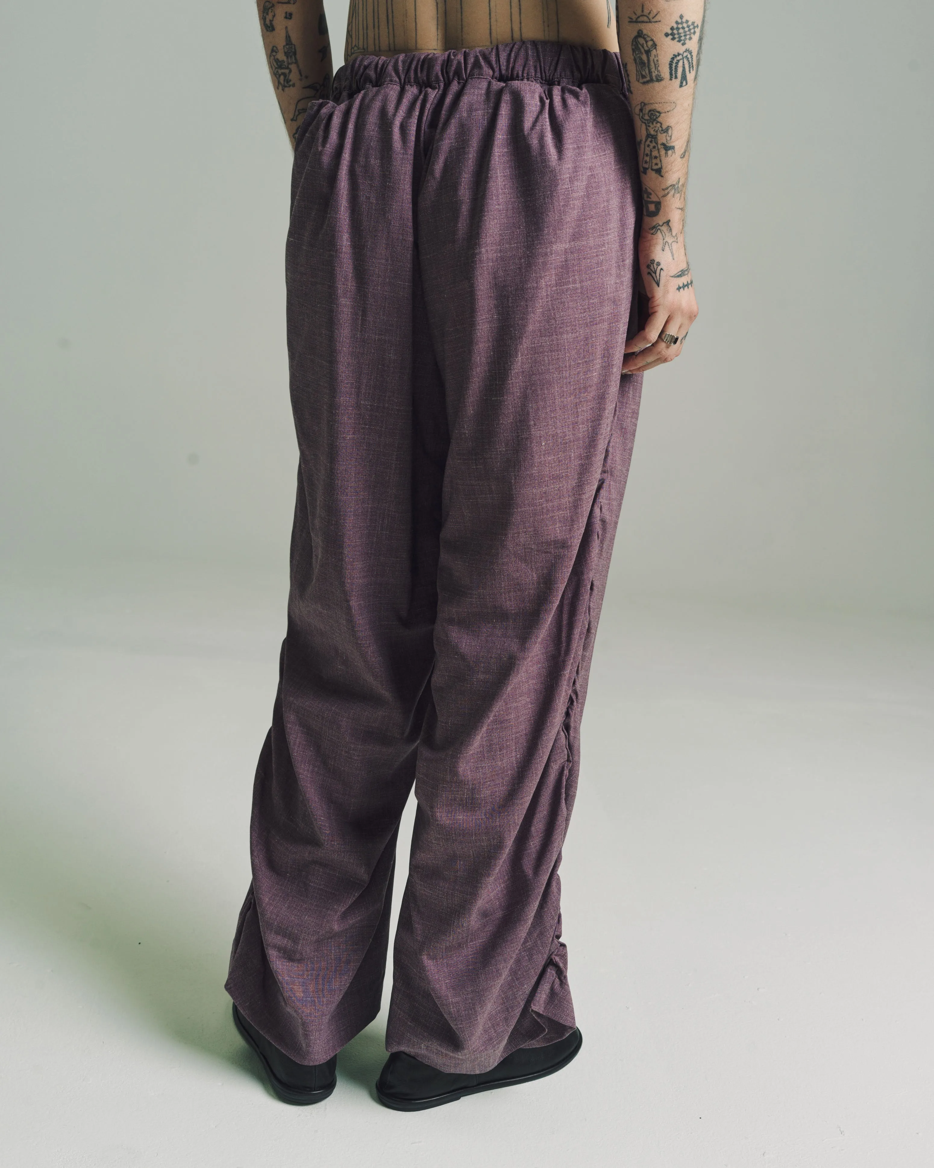 No.267 Mauve Loro Piana Fine Wool Draped Trousers