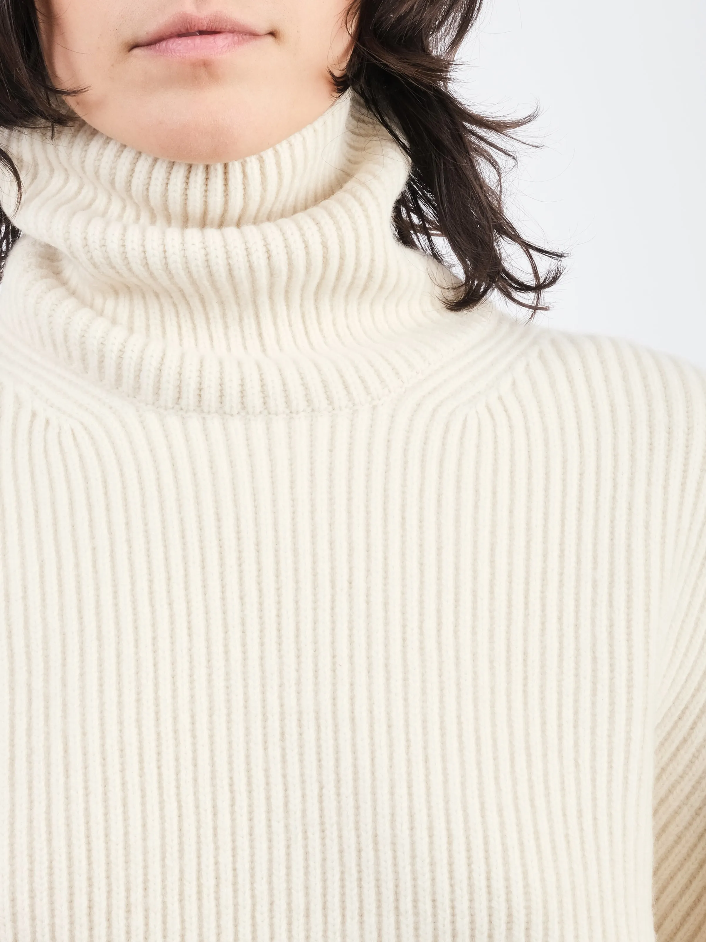 Off White Ribbed Turtleneck