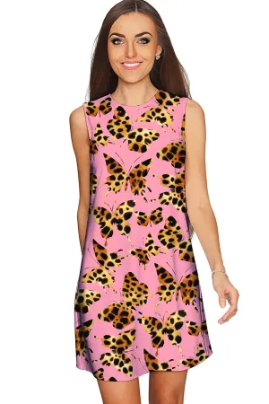 Quaintrelle Adele Pink Butterfly Print Party Shift Mini Dress - Women