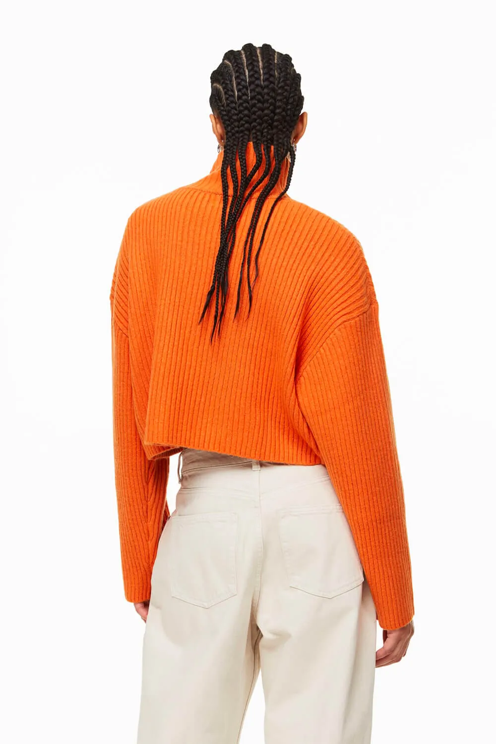 Ribbed Mock Turtleneck Sweater