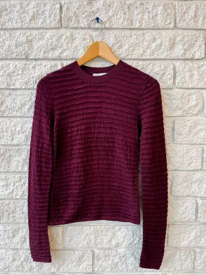 Smocked Long-sleeve Crewneck