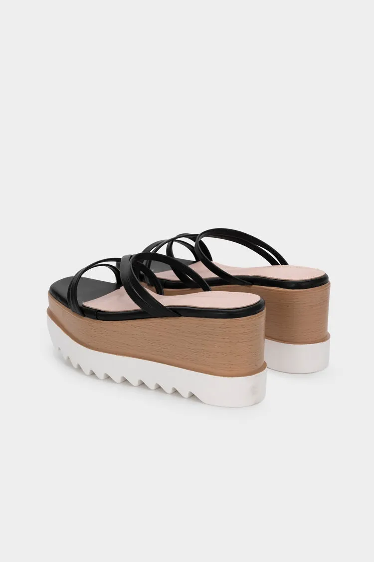 STRAPPY UPPER WITH PLATFORM WEDGE HEEL SLIDE