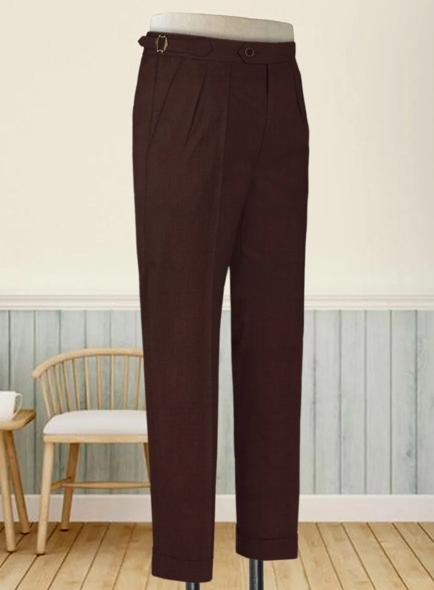 Stretch Wine Wool Highland Trousers