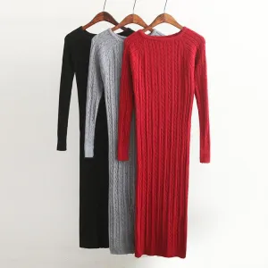 Twist Women Long Sexy Slim Bodycon Sweaters