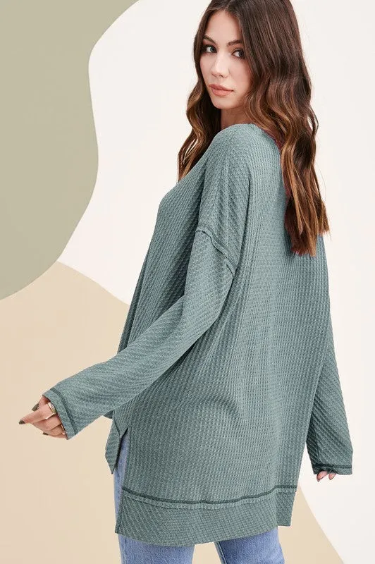 Waffle Tunic - teal green