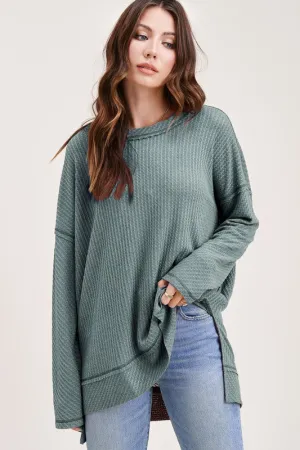 Waffle Tunic - teal green