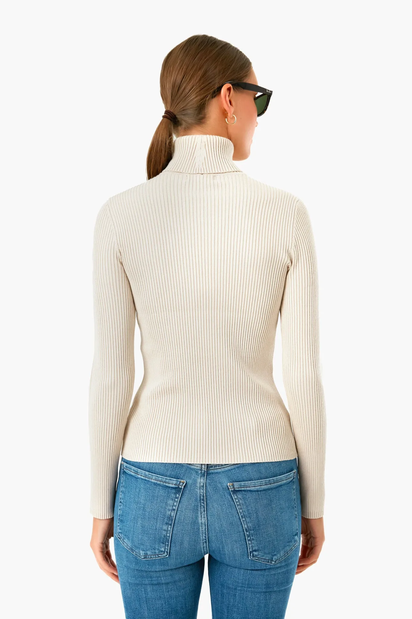 Winter White Sonia Ribbed Turtleneck