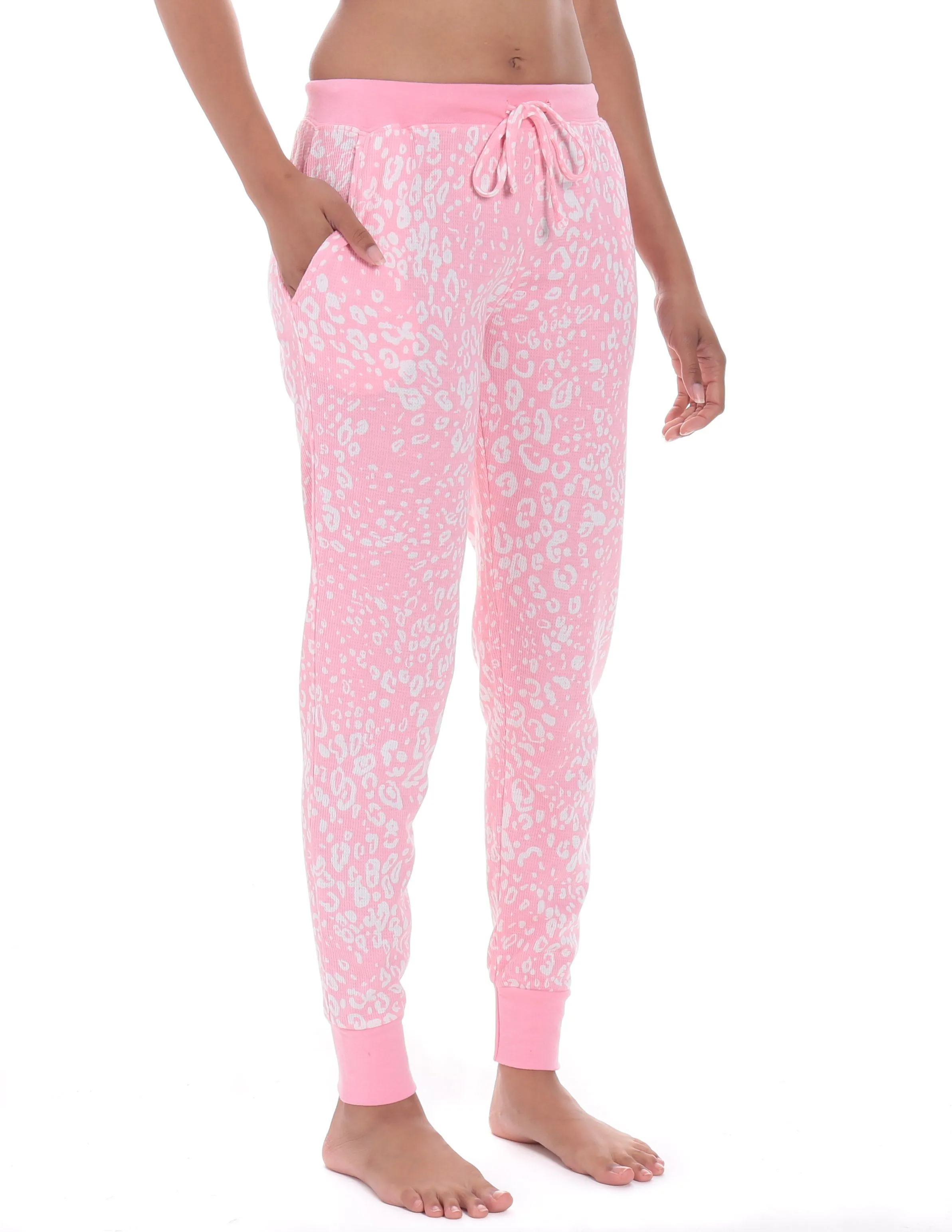 Women's Waffle Knit Thermal Jogger Lounge Pants