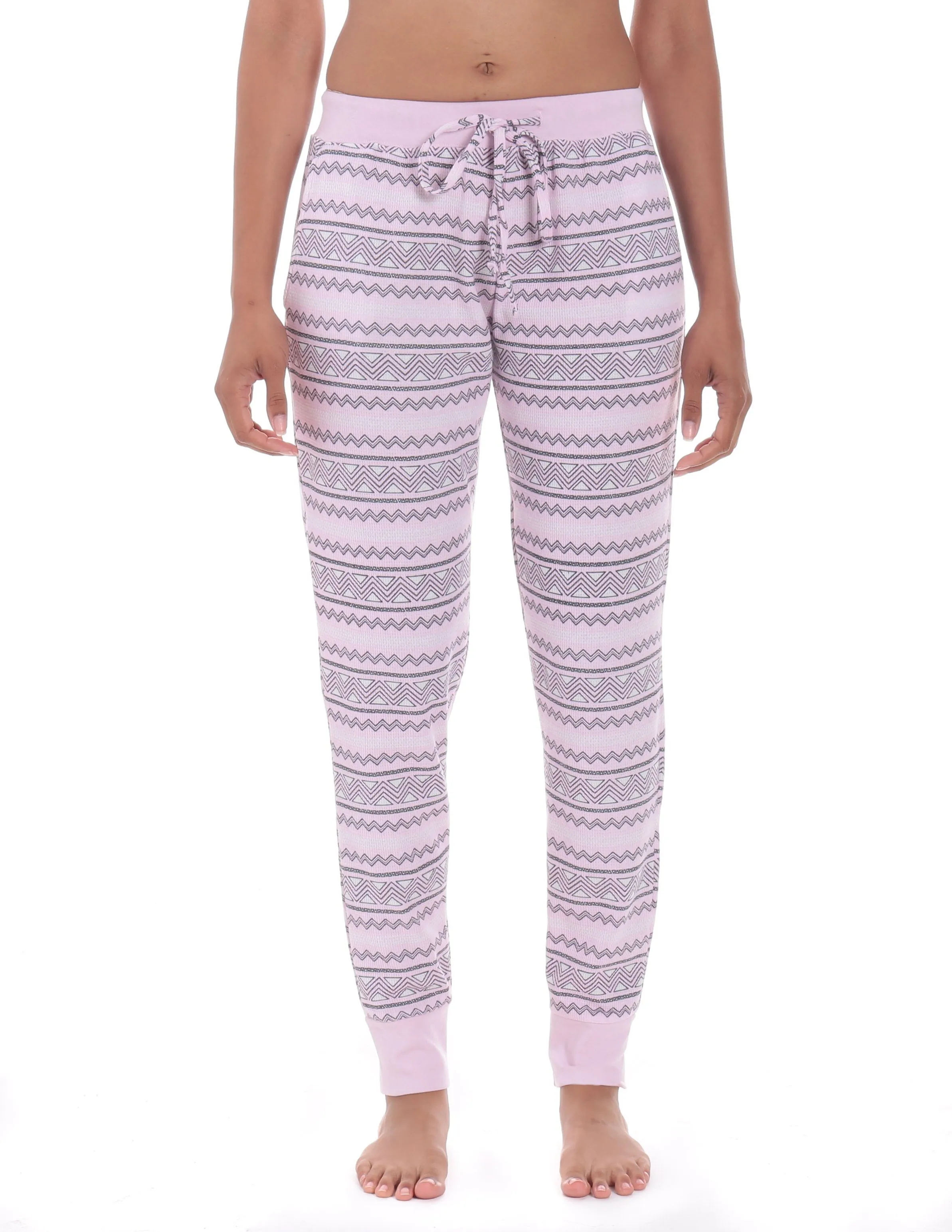 Women's Waffle Knit Thermal Jogger Lounge Pants