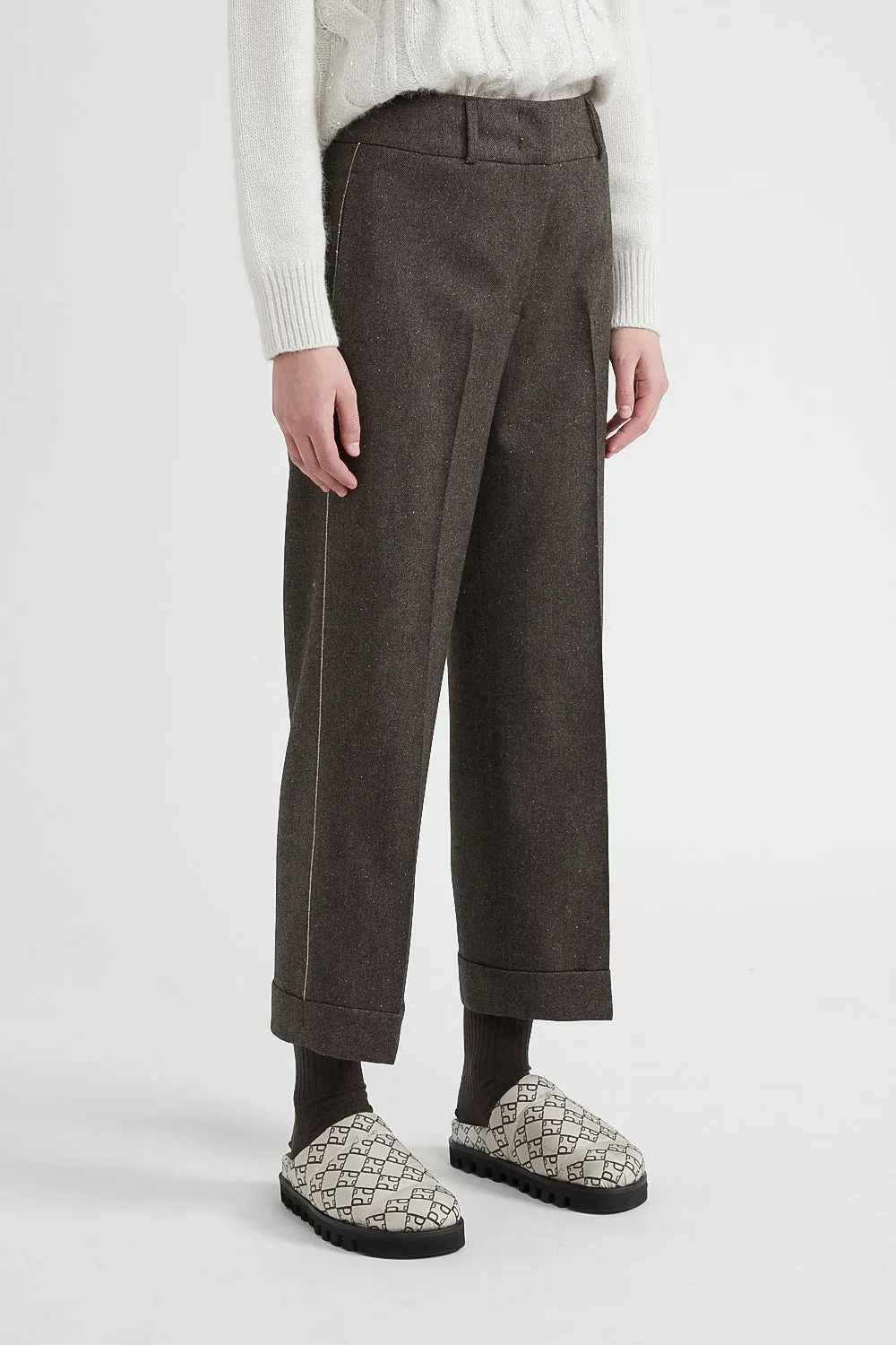 Wool, cashmere and silk trousers