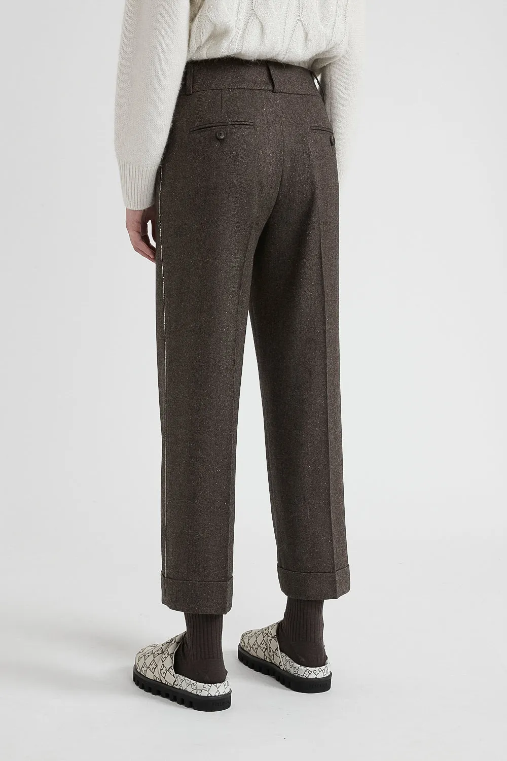 Wool, cashmere and silk trousers